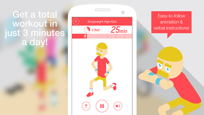 Latest addition to the ZeroApp collection that boasts over 5,000,000 downloads worldwide! iOS/Android(TM) App “3 minute workout” released today!